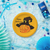 Hexe Jack O'Lantern Happy Halloween Party Pappteller (Party)