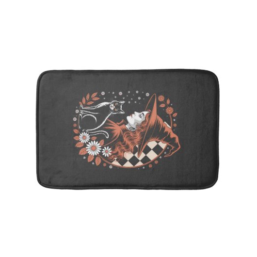 Hexe Karo Halloween Badematte (Vorderseite)