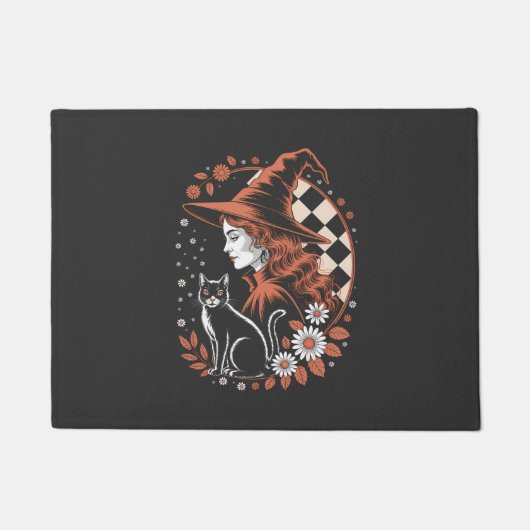 Hexe Karo Halloween Fußmatte (Vorderseite)