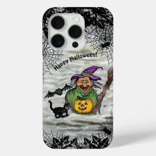 Hexe, Katze, Bat und Kürbis, glückliches Halloween Case-Mate iPhone Hülle