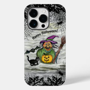 Hexe, Katze, Bat und Kürbis, glückliches Halloween Case-Mate iPhone 14 Pro Hülle