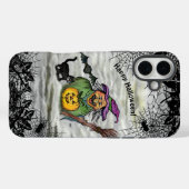 Hexe, Katze, Bat und Kürbis, glückliches Halloween Case-Mate iPhone Hülle (Rückseite (Horizontal))