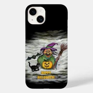 Hexe, Katze, Bat und Kürbis, glückliches Halloween Case-Mate iPhone 14 Hülle