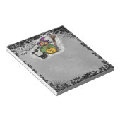 Hexe, Katze, Bat und Kürbis, glückliches Halloween Notizblock (angewinkelt)