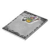 Hexe, Katze, Bat und Kürbis, glückliches Halloween Notizblock (Rotiert)