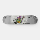 Hexe, Katze, Bat und Kürbis, glückliches Halloween Skateboard (Horizontal)