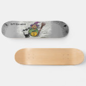 Hexe, Katze, Bat und Pumpkin, glückliches Hallowee Skateboard (Horizontal)