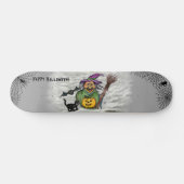 Hexe, Katze, Bat und Pumpkin, glückliches Hallowee Skateboard (Horizontal)