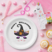 Hexe Kitty Face Halloween Pappteller (Party)