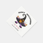 Hexe Kitty Faces Halloween Serviette (Ecke)