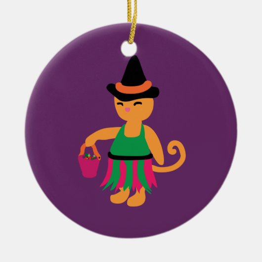 Hexe Kitty Keramik Ornament (Vorne)