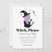 Hexe, komm bitte zu meinem Party Einladung (Vorderseite)