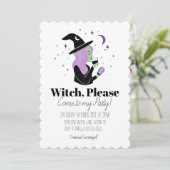 Hexe, komm bitte zu meinem Party Einladung (Stehend Vorderseite)