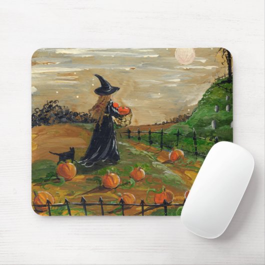 Hexe-Kürbis-Flecken-Berg Mousepad (Mit Mouse)