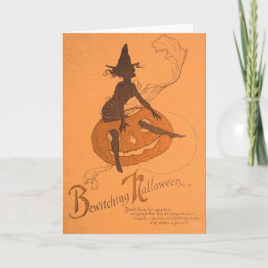 Hexe-Kürbislaterne-Kürbis Karte (Vorderseite)