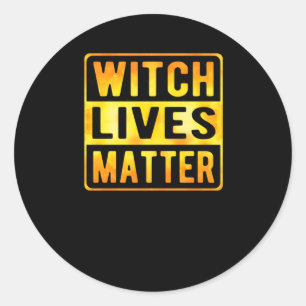 Hexe lebt Funny Halloween Hexe Meme Wiccan Witc Runder Aufkleber