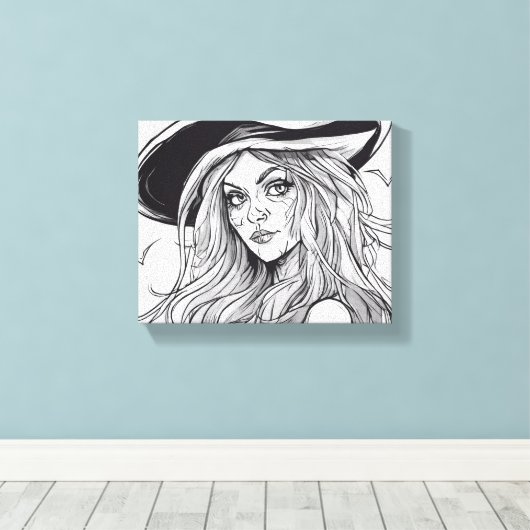 Hexe Leinwanddruck (Insitu (Holzboden))