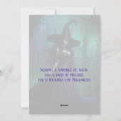 Hexe, Lila und schwarz Feiertagskarte (Rückseite)