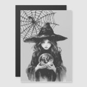 Hexe Magneteinladung (Vorne/Hinten)