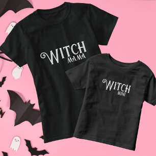 Hexe Mama Black Halloween Mama und Me Matching T-Shirt