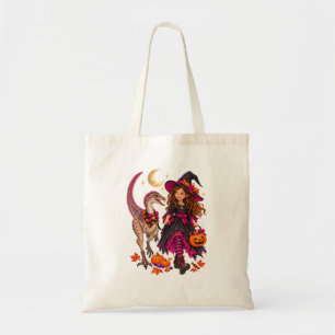 Hexe & Masiakasaurus Halloween-Süßigkeiten-Tasche Tragetasche