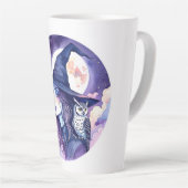 Hexe mit einem Owl - Halloween Fan Fun 2 Milchtasse (Rechte Ecke)