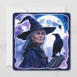 Hexe mit einem Raben - Halloween Fan Fun 1
