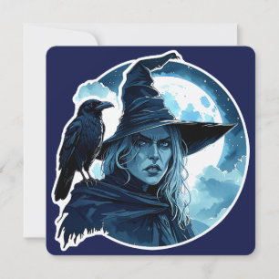 Hexe mit einem Raben - Halloween Fan Fun 2