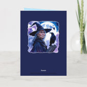 Hexe mit einem Raven - Halloween Fan Fun 1 Karte (Rückseite)