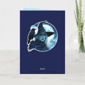 Hexe mit einem Raven - Halloween Fan Fun 2 Karte (Rückseite)