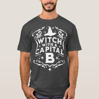 Hexe mit einer Hauptstadt B Halloween Hexe Retro V T-Shirt