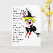 Hexe mit Gedicht Karte (Gelbe Blume)