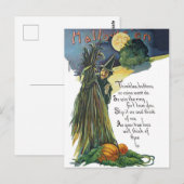 Hexe mit Halloween-Gedicht verbergen Postkarte (Vorne/Hinten)