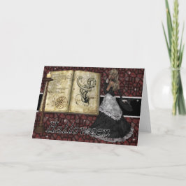 Hexe mit Halloween-Grußkarte des Zaubers Karte