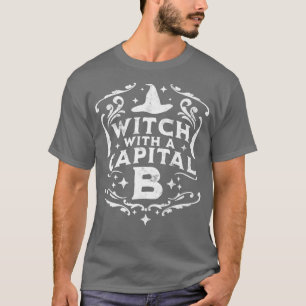 Hexe mit Hauptstadt B - Halloween Retro Vin T-Shirt