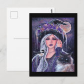 Hexe mit Kätzchen von Renee Lavoie Postkarte (Vorne/Hinten)