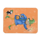 Hexe mit Katze Magnet (Horizontal)