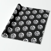 Hexe mit Katze und Schüssel - Halloween Fan Spaß 1 Geschenkpapier (Ungerollt)