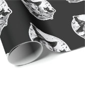 Hexe mit Katze und Schüssel - Halloween Fan Spaß 1 Geschenkpapier (Rolleneckpunkt)