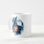 Hexe mit Katze - Wicca Halloween 1 Kaffeetasse (Vorderseite Links)