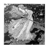 Hexe mit Katzen Fliese (Vorderseite)