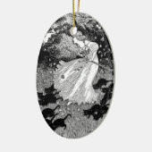 Hexe mit Katzen Keramik Ornament (Links)