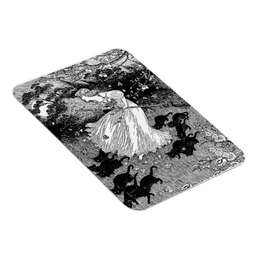 Hexe mit Katzen Magnet (Rechte Seite)