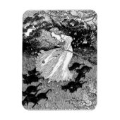 Hexe mit Katzen Magnet (Vertikal)