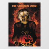 Hexe mit Kürbis gewischt. Halloween Fensteraufkleber (Blatt)