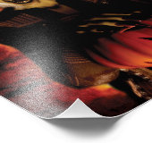 Hexe mit Kürbis gewischt. Halloween Fotodruck (Ecke)