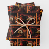 Hexe mit Kürbis gewischt. Halloween Geschenkpapier Set (Beispiel)