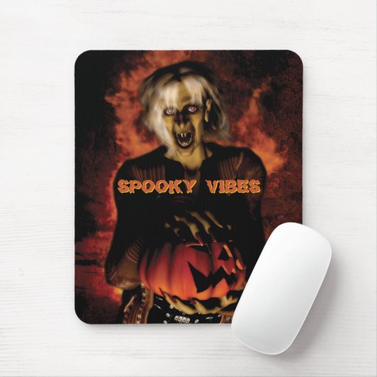 Hexe mit Kürbis gewischt. Halloween Mousepad (Mit Mouse)