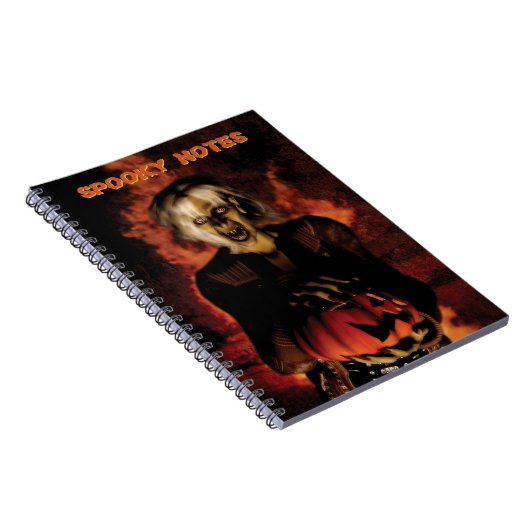 Hexe mit Kürbis gewischt. Halloween Notizblock (Rechte Seite)