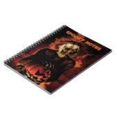 Hexe mit Kürbis gewischt. Halloween Notizblock (Linke Seite)